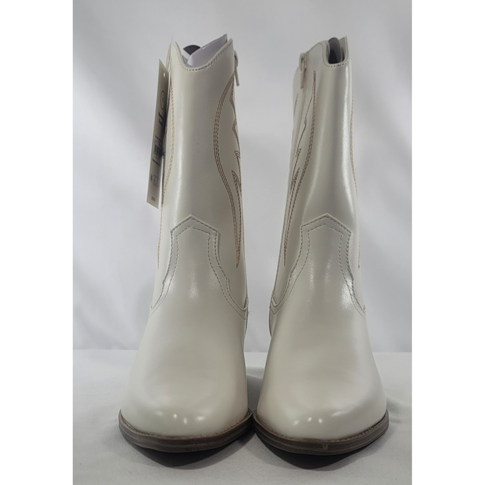 No Boundaries Western Boots Women's Size 11 White Embroidered W/Side Zipper NIB - Picture 2 of 11